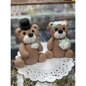 Sugar Teddy Bear Bride & Groom