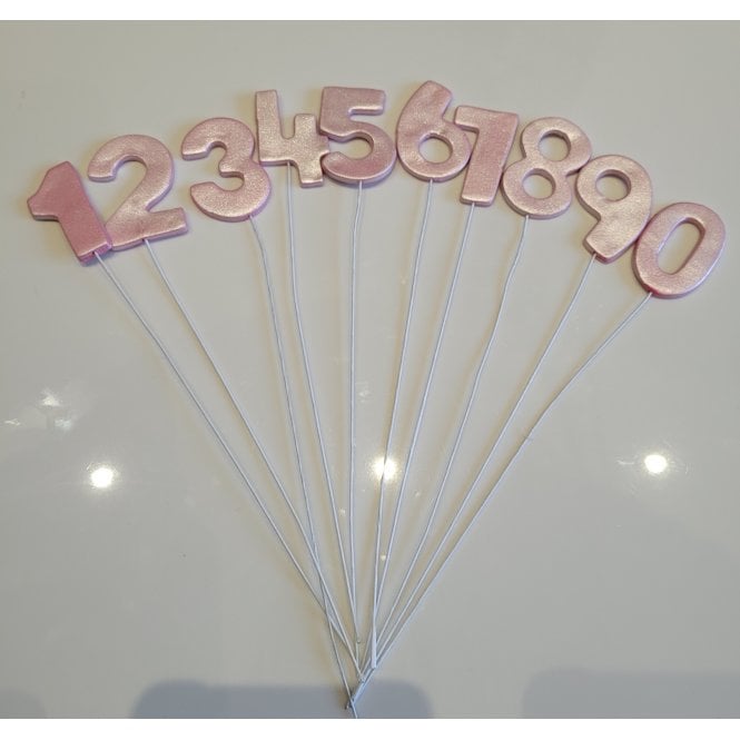 The Cake & Sugarcraft Store Sugar Wired Number Topper - Pink Luster