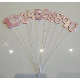 Sugar Wired Number Topper - Pink Luster