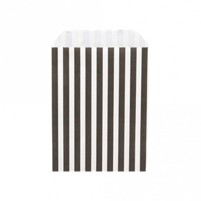 The Cake & Sugarcraft Store Sweet Treat Bags Candy Striped - Black x20