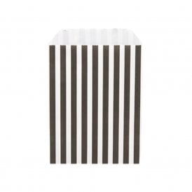 Sweet Treat Bags Candy Striped - Black x20