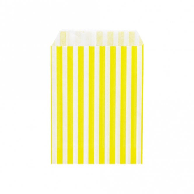 The Cake & Sugarcraft Store Sweet Treat Bags Candy Striped - Yellow x20