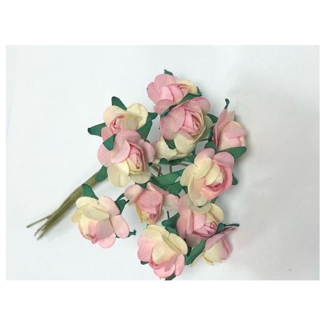 The Cake & Sugarcraft Store Tea Roses - Pink and Ivory - 15mm