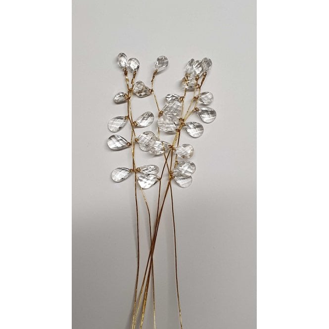 The Cake & Sugarcraft Store White and Gold Crystal Spray Set of 6
