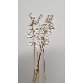 White and Gold Crystal Spray Set of 6