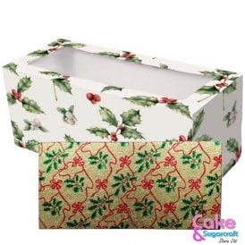 White Holly Log Box and Gold Card