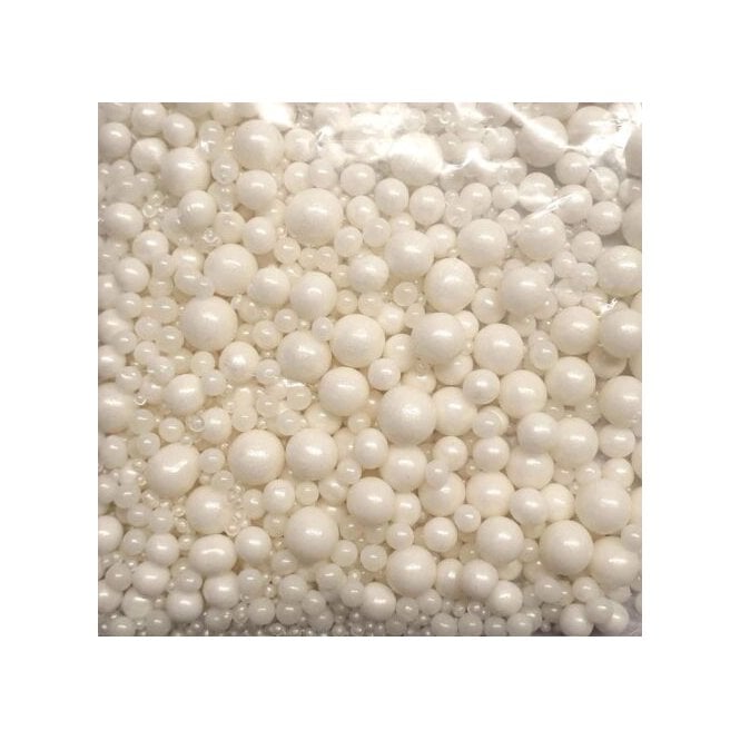 The Cake & Sugarcraft Store White Sugar Pearls - Mixed Sizes - 70g