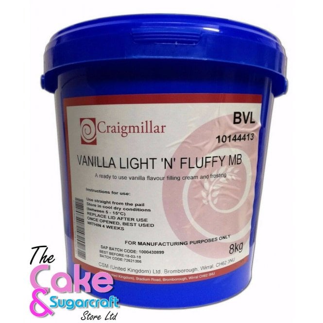 Vanilla Light 'N' Fluffy Cupcake Frosting White 8kg