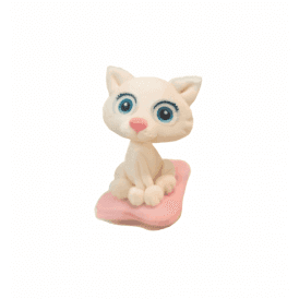 White Cat Kitten Edible Cake Topper 