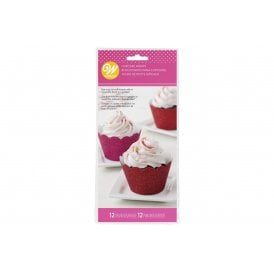 Glitter Cupcake Wraps Pink and Red