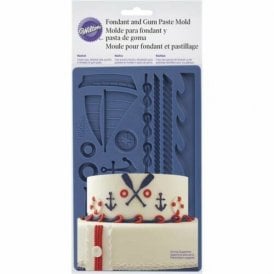 Nautical Designs Fondant Gum Paste Mould Waves Star